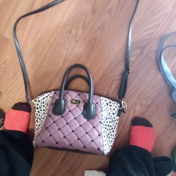 Handbags - Elegant Purple and Black Women's Handbag